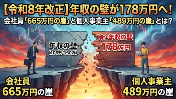【令和8年改正】年収の壁が178万円へ！会社員「665万円の崖」と個人事業主「489万円の崖」とは？