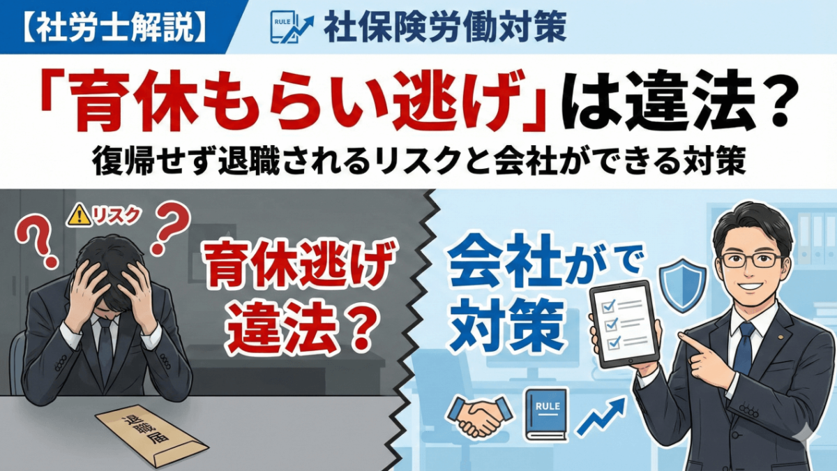 「育休もらい逃げ」は違法？社労士が解説する復帰しない退職のリスクと対策