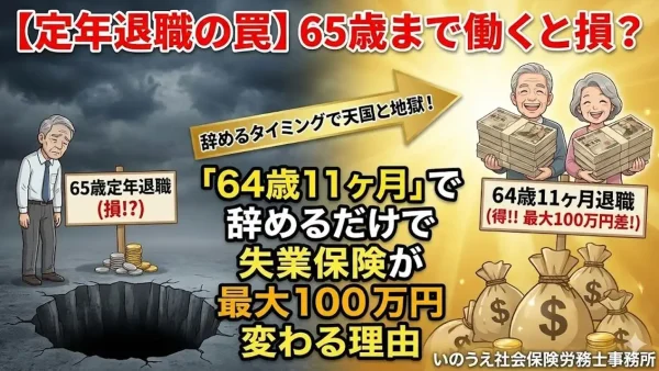 【定年退職の罠】65歳まで働くと損？「64歳11ヶ月」で辞めるだけで失業保険が最大100万円変わる理由