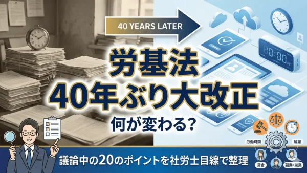 労基法の「40年ぶり大改正」で何が変わる？── 議論中の20のポイントを社労士目線で整理してみた