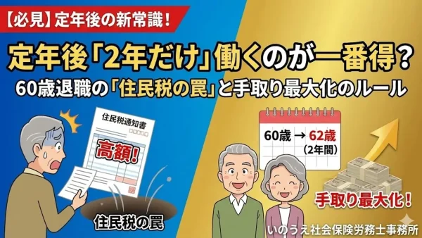 定年後「2年だけ」働くのが一番得？60歳退職の「住民税の罠」と手取り最大化のルール