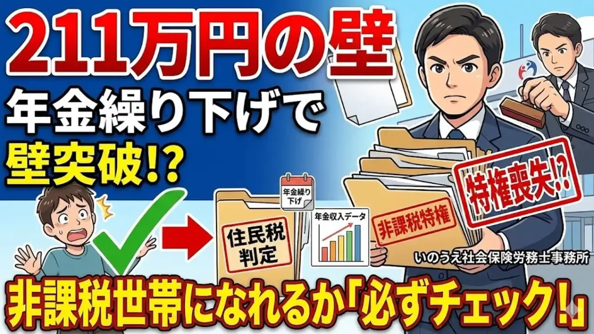 【211万円の壁】老齢年金を繰り下げる場合、住民税非課税世帯になるか必ずチェック！