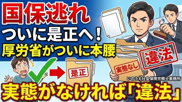 国保逃れついに是正へ！厚労省がついに本腰入れて乗り出す！実態がなければ「違法」｜いのうえ社会保険労務士事務所（東淀川区）
